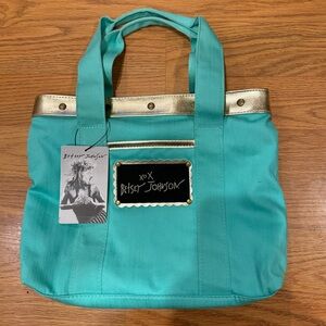 Betsey Johnson x REDKEN Mint Green Leopard Mini Tote Handbag